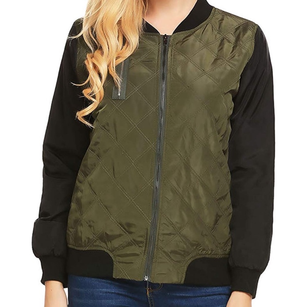 💣 You tha bomb Fall Woman’s Green Quilted Jacket - Picture 2 of 6